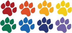 img 1 attached to Rainbow Dog Paw Prints Sticker - 8 Pack For Dogs, Puppies And Pooch Lovers - Cat Paw Prints