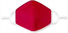 img 3 attached to Дышащая и прочная хлопковая маска для лица красного цвета - регулируемые ушные петли для комфорта унисекс - упаковка из 3, многоразовая и модная