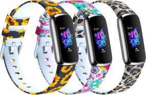 img 4 attached to 3-Pack Sport Bands Compatible With Fitbit Luxe Wellness & Relaxation for App-Enabled Activity Trackers