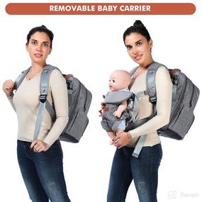 img 1 attached to 👶 Baby Diaper Bag Backpack: Changing Station, Baby Carrier, Large Storage, Bassinet, Insulated Bottle Pocket, USB Port | Gifts for Girls and Boys