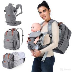 img 4 attached to 👶 Baby Diaper Bag Backpack: Changing Station, Baby Carrier, Large Storage, Bassinet, Insulated Bottle Pocket, USB Port | Gifts for Girls and Boys