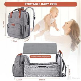img 3 attached to 👶 Baby Diaper Bag Backpack: Changing Station, Baby Carrier, Large Storage, Bassinet, Insulated Bottle Pocket, USB Port | Gifts for Girls and Boys