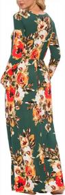 img 1 attached to Floral Maxi Dress With Pockets: Women'S Casual And Comfortable Fall Long Sleeve Dress By LAINAB