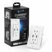geeni high speed usb charger smart outlet: 2 outlets, 2 usb ports, alexa & google home compatible, wi-fi enabled, no hub required - white logo
