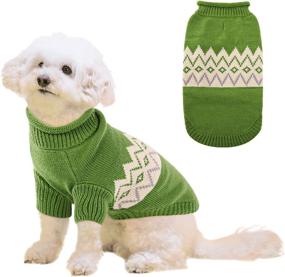 img 4 attached to 🐾 Queenmore Warm Dog Sweater: Cozy Pet Knitwear for Winter - Perfect for Small to Medium Dogs and Cats