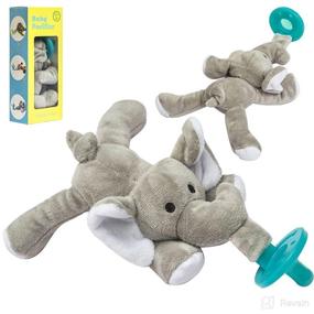 img 3 attached to 🐘 2-in-1 Elephant Stuffed Animal Pacifier: Adorable Plush Toy with Silicone Teether, Ideal for Babies 0-6 Months, Travel-Friendly