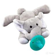 🐘 2-in-1 elephant stuffed animal pacifier: adorable plush toy with silicone teether, ideal for babies 0-6 months, travel-friendly logo