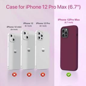 img 3 attached to Miracase Compatible With IPhone 12 Pro Max Case 6.7 Inch [Soft Anti-Scratch Microfiber Lining], Liquid Silicone Case Gel Rubber Full Body Protection Shockproof Drop Protection Case(Wine Red)