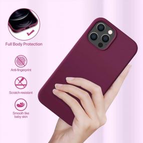 img 1 attached to Miracase Compatible With IPhone 12 Pro Max Case 6.7 Inch [Soft Anti-Scratch Microfiber Lining], Liquid Silicone Case Gel Rubber Full Body Protection Shockproof Drop Protection Case(Wine Red)