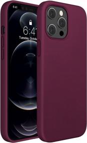 img 4 attached to Miracase Compatible With IPhone 12 Pro Max Case 6.7 Inch [Soft Anti-Scratch Microfiber Lining], Liquid Silicone Case Gel Rubber Full Body Protection Shockproof Drop Protection Case(Wine Red)