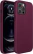 miracase compatible with iphone 12 pro max case 6.7 inch [soft anti-scratch microfiber lining], liquid silicone case gel rubber full body protection shockproof drop protection case(wine red) logo