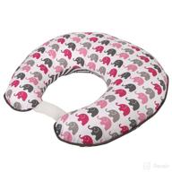 🐘 bacati - pink and grey elephant print nursing pillow cover - made with ultra-soft 100% cotton fabric, stylish reversible design, compatible with all hugster nursing pillows and positioners logo