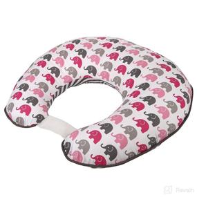 img 4 attached to 🐘 Bacati - Pink and Grey Elephant Print Nursing Pillow Cover - Made with Ultra-Soft 100% Cotton Fabric, Stylish Reversible Design, Compatible with All Hugster Nursing Pillows and Positioners