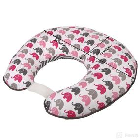 img 2 attached to 🐘 Bacati - Pink and Grey Elephant Print Nursing Pillow Cover - Made with Ultra-Soft 100% Cotton Fabric, Stylish Reversible Design, Compatible with All Hugster Nursing Pillows and Positioners