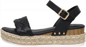 img 1 attached to Stylish Woven Espadrille Wedge Sandal For Women - CUSHIONAIRE Mae