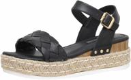 stylish woven espadrille wedge sandal for women - cushionaire mae logo