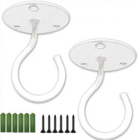 img 3 attached to Versatile Metal Wall Mount Hooks For Hanging Bird Feeders, Lanterns, Plants And More - Set Of 4 (Black And White)