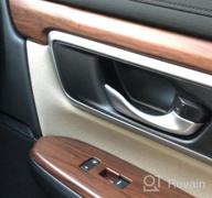 img 1 attached to Peach Wood Grain Inner Window Switch Panel Cover For Honda CRV CR-V 2017-2022 LX EX - Set Of 4 Interior Accessories, No Rear Seat Heating Buttons Included - By Flash2Ning review by Alejandro White