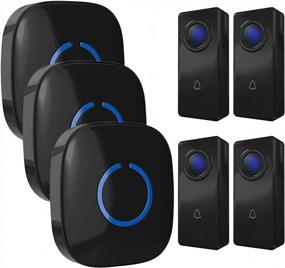 img 4 attached to Wireless Doorbell By SadoTech – Full House Waterproof Door Bells & Chimes,1000-Ft Range,52 Door Bell,4 Volume Levels With LED,W/ 3 X Plug In Receivers And 4 X 100% Waterproof Doorbell Buttons, Black
