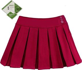 img 2 attached to 👗 Flexible, Stylish Girls' Uniforms: Bienzoe Stretchy Pleated Adjustable Skirts & Skorts