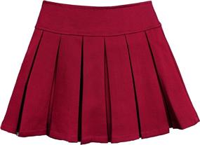 img 1 attached to 👗 Flexible, Stylish Girls' Uniforms: Bienzoe Stretchy Pleated Adjustable Skirts & Skorts