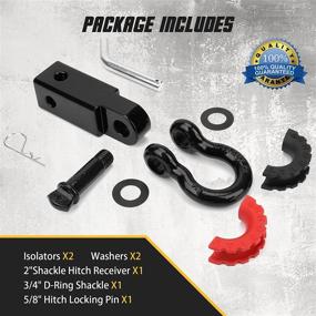 img 1 attached to 🔗 TICONN Shackle Hitch Receiver for 2" Receivers, Heavy Duty Towing & Off Road Accessories | Vehicle Recovery (Receiver with D Ring Shackle)