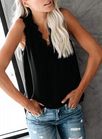 img 2 attached to Womens Loose Sleeveless Tank Tops In Solid Black Color - Casual Tunic Blouses By HIGBRE, Size XL