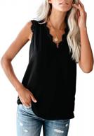 womens loose sleeveless tank tops in solid black color - casual tunic blouses by higbre, size xl logo