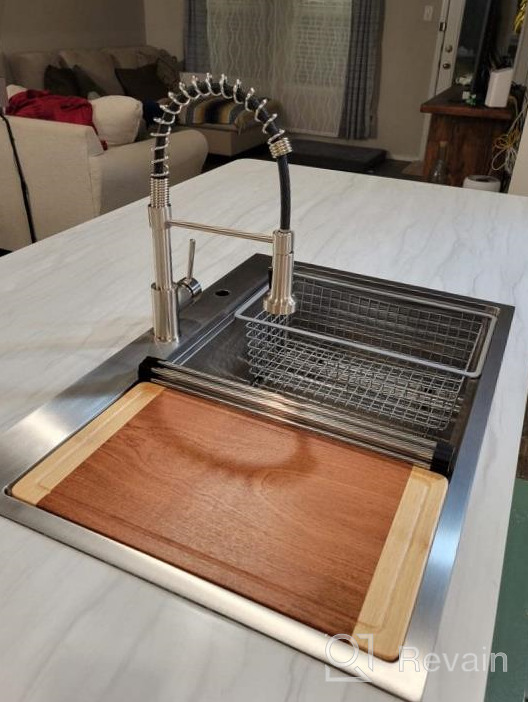 img 1 attached to Upgrade Your Kitchen With VASOYO'S 28-Inch Drop In Workstation – Stainless Steel Sink With Cutting Board And Ledge review by Deshaun Fisher