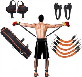 img 4 attached to Boost Your Combat Skills And Athleticism With Our Boxing Training Resistance Band Set – Perfect For Boxing, MMA, Muay Thai, Karate, Basketball, And Football