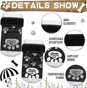 img 2 attached to 🧦 Pack of 16 Anti-Slip Dog Socks for Small and Medium Breeds - Indoor Dog Socks with Grips for Hardwood Floors