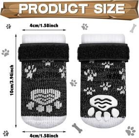 img 3 attached to 🧦 Pack of 16 Anti-Slip Dog Socks for Small and Medium Breeds - Indoor Dog Socks with Grips for Hardwood Floors