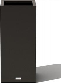 img 4 attached to Кашпо из оцинкованной стали с коротким постаментом - высота 30 дюймов для внутреннего и наружного применения, серия Veradek Metallic, черная отделка, ширина 13,5 дюймов