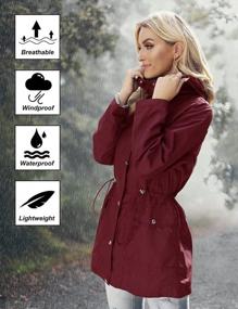 img 1 attached to Women'S Lightweight Raincoat: Bloggerlove Waterproof Windbreaker Striped Trench Coats S-XXL