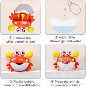 img 1 attached to 🦀 Charmspal Toddler Bath Toy Bubble - Musical Crab Bath Toys with Suction Cups - Fun Bathtub Toys for Kids - Interactive Bubble Machine - Perfect Bath Gifts for Boys and Girls
