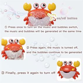 img 2 attached to 🦀 Charmspal Toddler Bath Toy Bubble - Musical Crab Bath Toys with Suction Cups - Fun Bathtub Toys for Kids - Interactive Bubble Machine - Perfect Bath Gifts for Boys and Girls