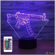 🎮 boys' room essentials: 3d night light with 12 colors, gaming room decor, gun safe lighting, birthday gift for kids, usb & battery powered логотип