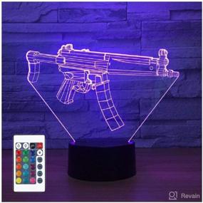 img 4 attached to 🎮 Boys' Room Essentials: 3D Night Light with 12 Colors, Gaming Room Decor, Gun Safe Lighting, Birthday Gift for Kids, USB & Battery Powered