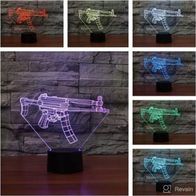 img 3 attached to 🎮 Boys' Room Essentials: 3D Night Light with 12 Colors, Gaming Room Decor, Gun Safe Lighting, Birthday Gift for Kids, USB & Battery Powered