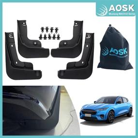 img 4 attached to 🚗 AOSK Mud Flaps Splash Guards for Mustang Mach E | No-Drill Installation (Set of 4) Exterior Accessories