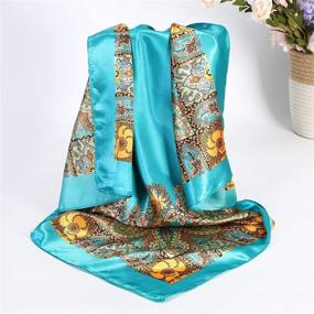 img 2 attached to Satin Large Square Head Scarves Women's Accessories ~ Scarves & Wraps