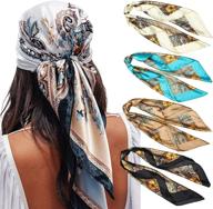 satin large square head scarves women's accessories ~ scarves & wraps logo