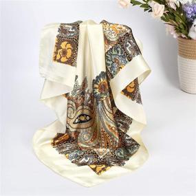 img 1 attached to Satin Large Square Head Scarves Women's Accessories ~ Scarves & Wraps