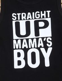img 1 attached to Summer Outfit For Infant Boy: Mama'S Boy Letter Printed Top With Striped Shorts