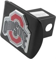 π ohio state university buckeyes black with color o emblem metal trailer hitch cover: 2-inch auto car truck receiver with ncaa college sports logo logo