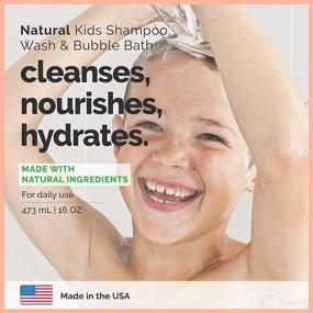 img 2 attached to 🍊 USA-Made 3-in-1 Kids Shampoo, Body Wash, and Bubble Bath | Gentle, Calming, and Nourishing | Sweet Orange Vanilla Scent | Paraben and Sulfate Free (16 Fl Oz)