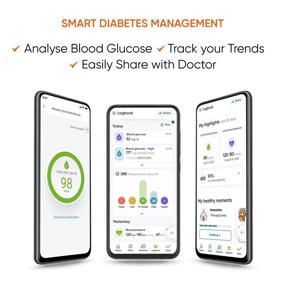 img 2 attached to DARIO Набор для измерения уровня глюкозы в крови: тестирование и лечение диабета с 25 полосками, 10 стерильными ланцетами (Android USB-C)