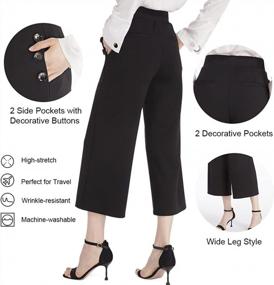 img 2 attached to Stylish And Comfortable Ginasy Black Wide Leg Pants For Women - Perfect For Business Casual Wear