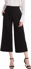 img 4 attached to Stylish And Comfortable Ginasy Black Wide Leg Pants For Women - Perfect For Business Casual Wear