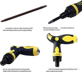 img 1 attached to 🔧 Buspoll T-Type Multifunctional Ratchet Screwdriver - 4-Inch Stubby Handle & Dual-Purpose Telescopic Screwdriver